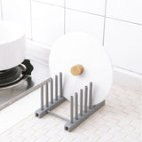 Kitchen Organizer Pot Lid Rack Stainless Steel Spoon Holder Pot